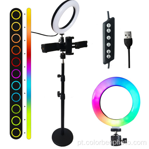 Kit de luz de preenchimento de mesa de anel Rgb de 6 polegadas